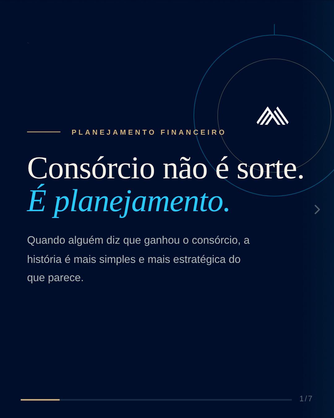 Post do Instagram da Mitt Seguros sobre consórcio e planejamento